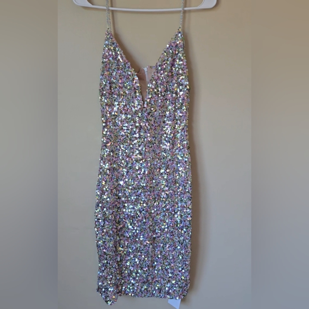 Sequin Spaghetti Strap Dress